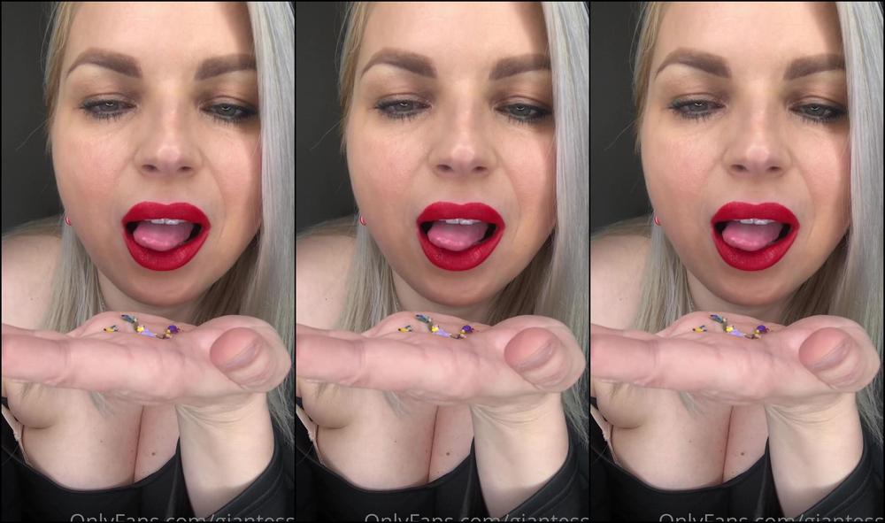 Giantessa Swallowing A New Batch Of Tinies She Just Found