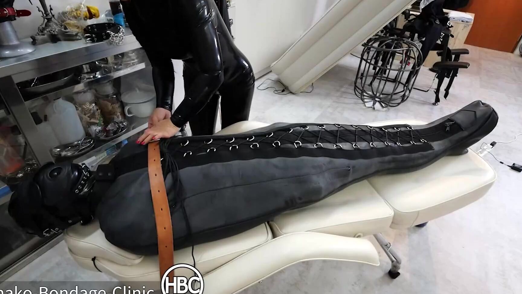Sub Gets Squeezed Super Tight In Neoprene And Latex Rest Sack