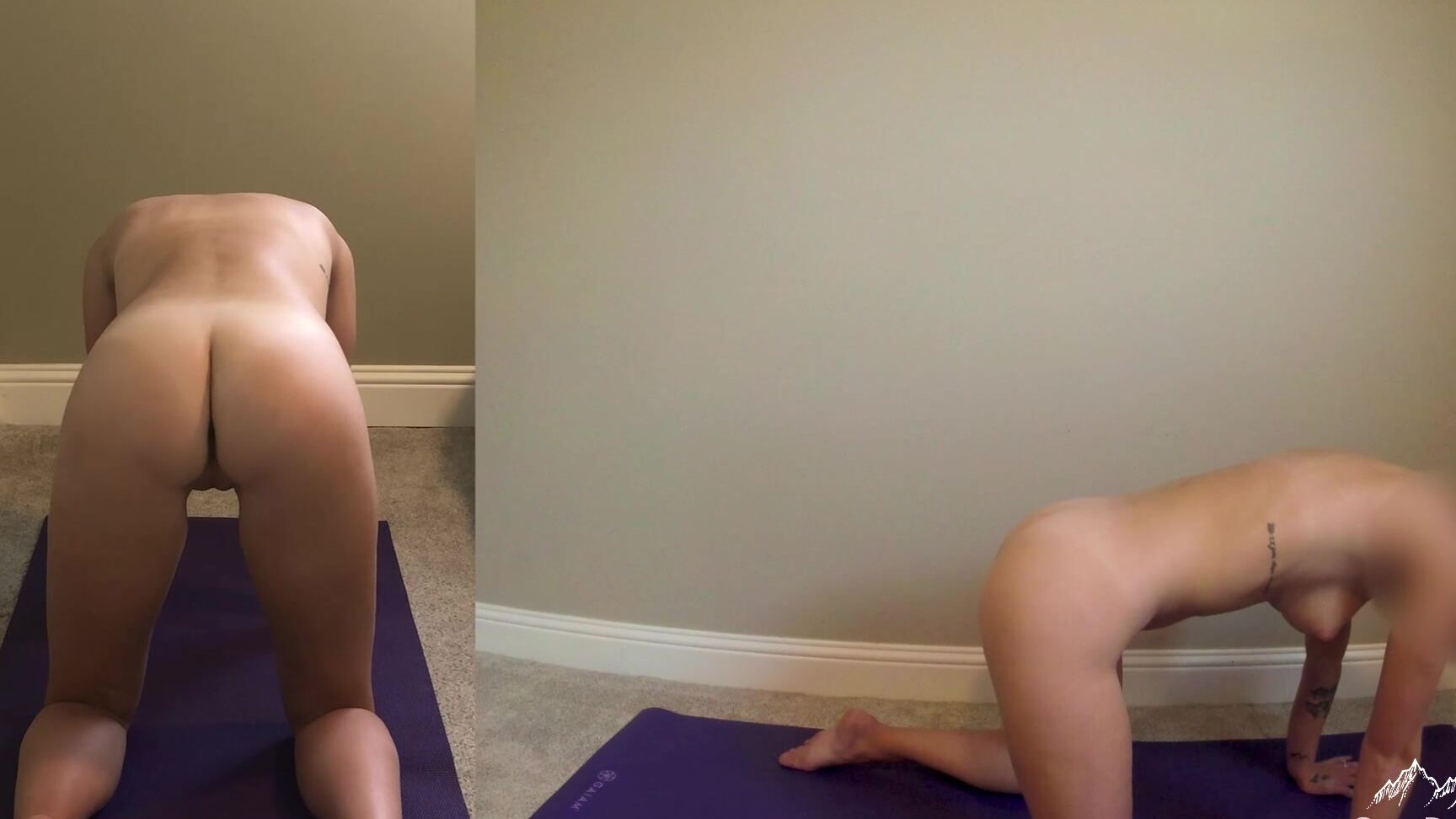 Greydesire 3116773342 01 25 2025 Yoga Video 626 Split Screen Dual Angle Nude Yoga One Of My First Ever Naked