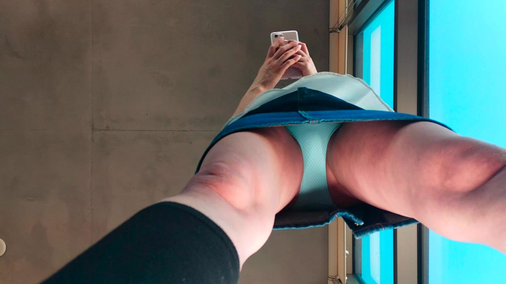 Canadiansammy Blue Panties Upskirt