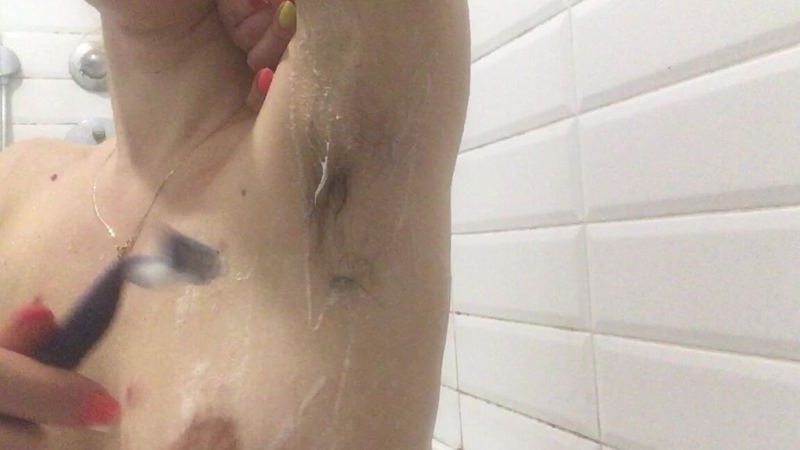 PregnantMiodelka Hairy armpits shaving bald Iphone video Manyvids