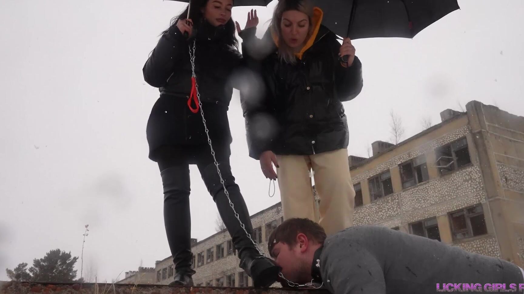 Licking Girls Feet - JANE and RADA - You know what we like when our boots are perfectly clean Clips4Sale