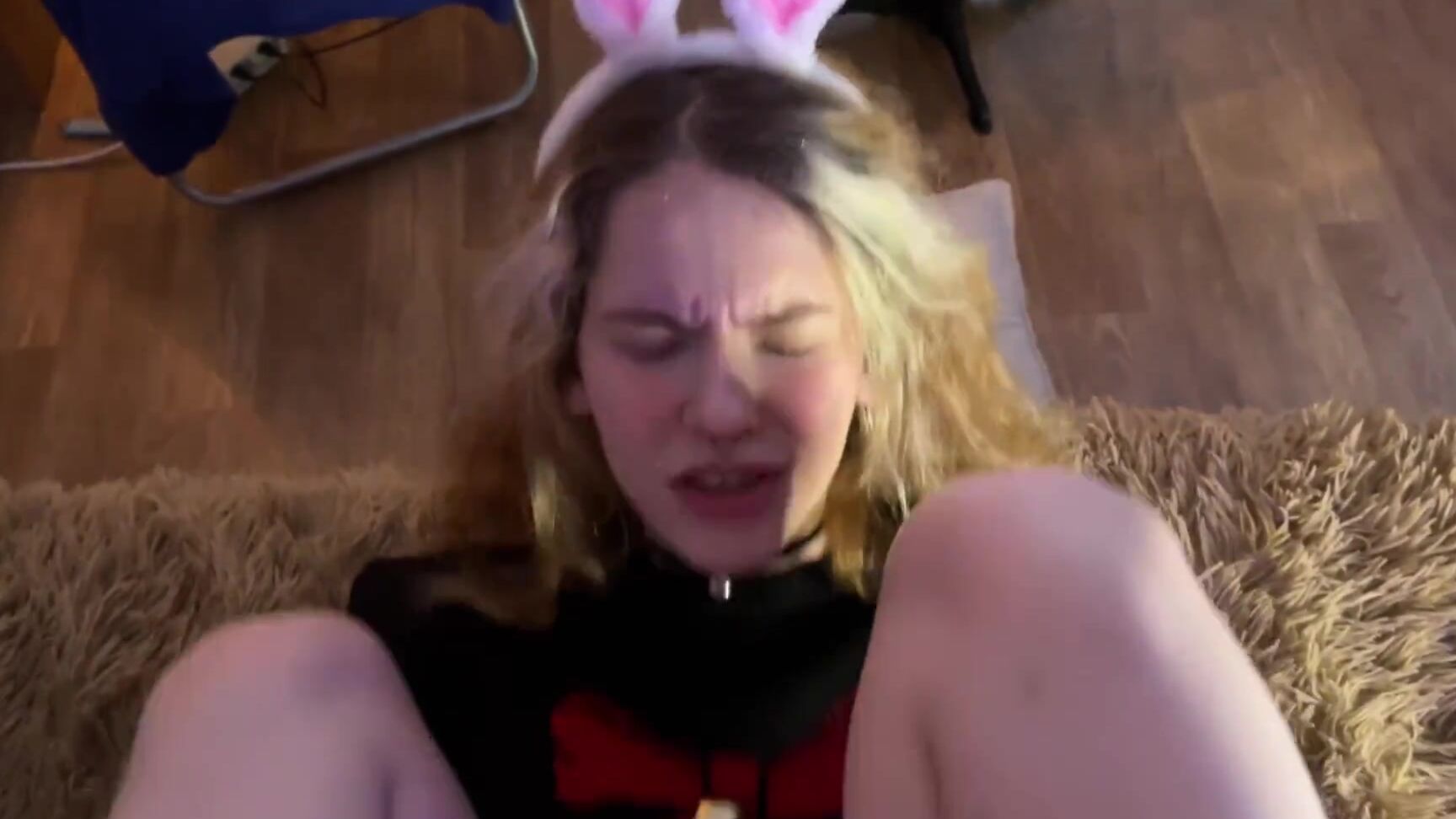 Ahegao Witch The Christmas Bunny came to drink strawberry milk, and swallowed a mouthful of cum Pornhub