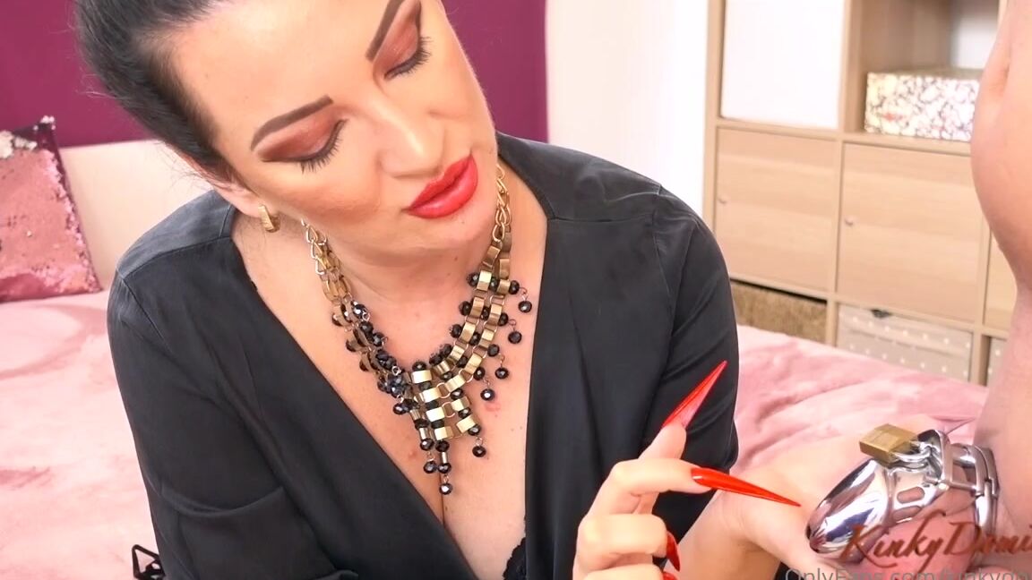 Kinkydomina Onlyfans Every Day A Free Clip On My Vip Page Chastity Cock And Balls Torment By Long Sharp Nails When
