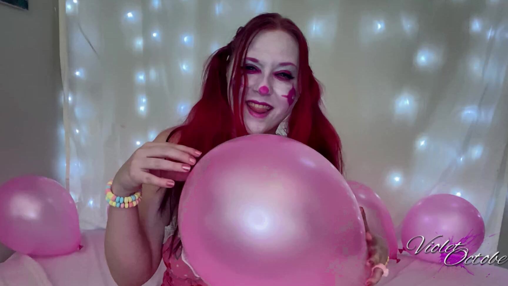 "VioletOctober" balloons, balloons b2p, clowns, costume, fishnets Candy The Clown Pumps Balloons Manyvids