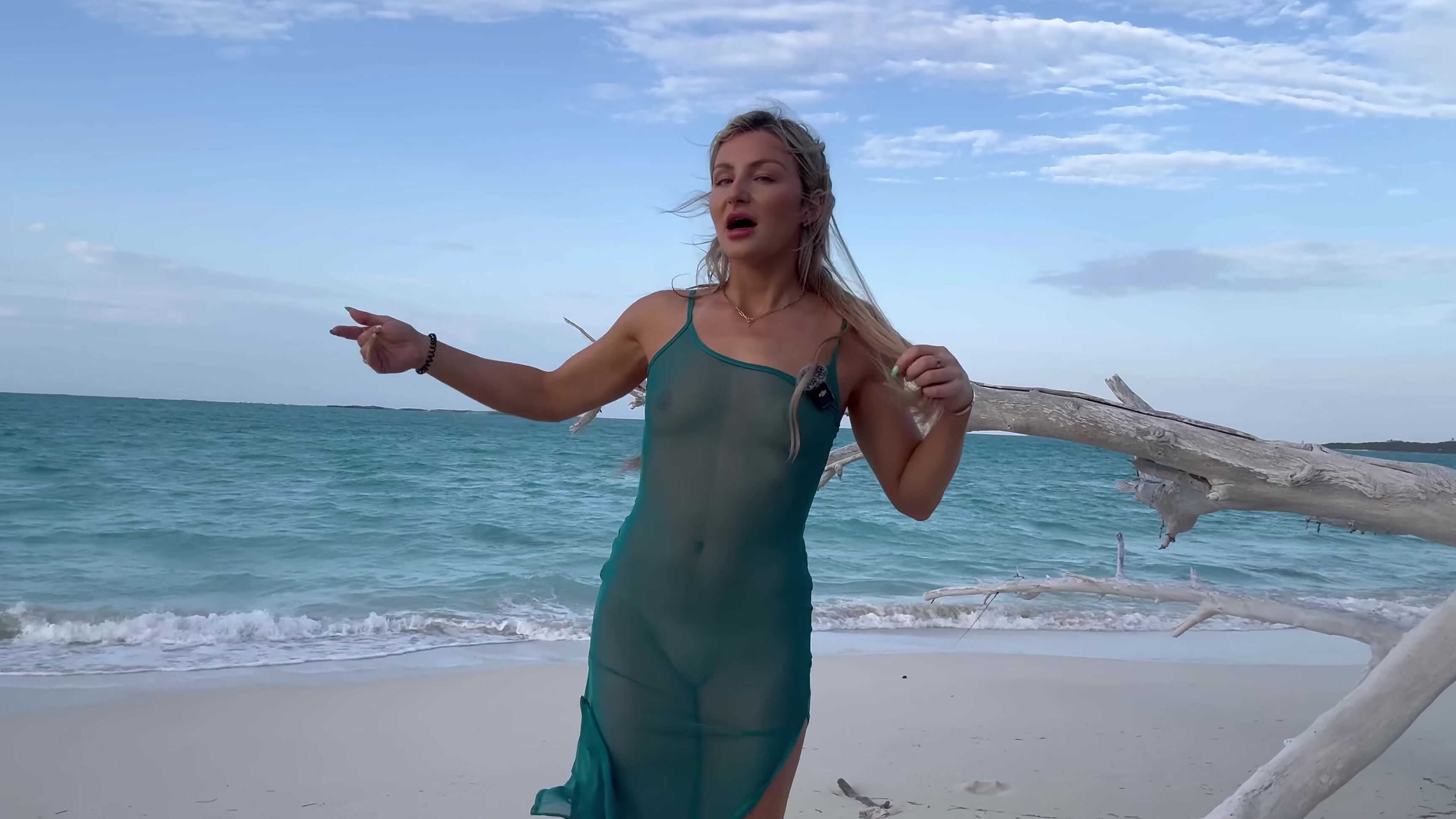 K Transparent Dresses Try On Haul On The Public Beach Taylor Skully Try On X Pf Hjsenu