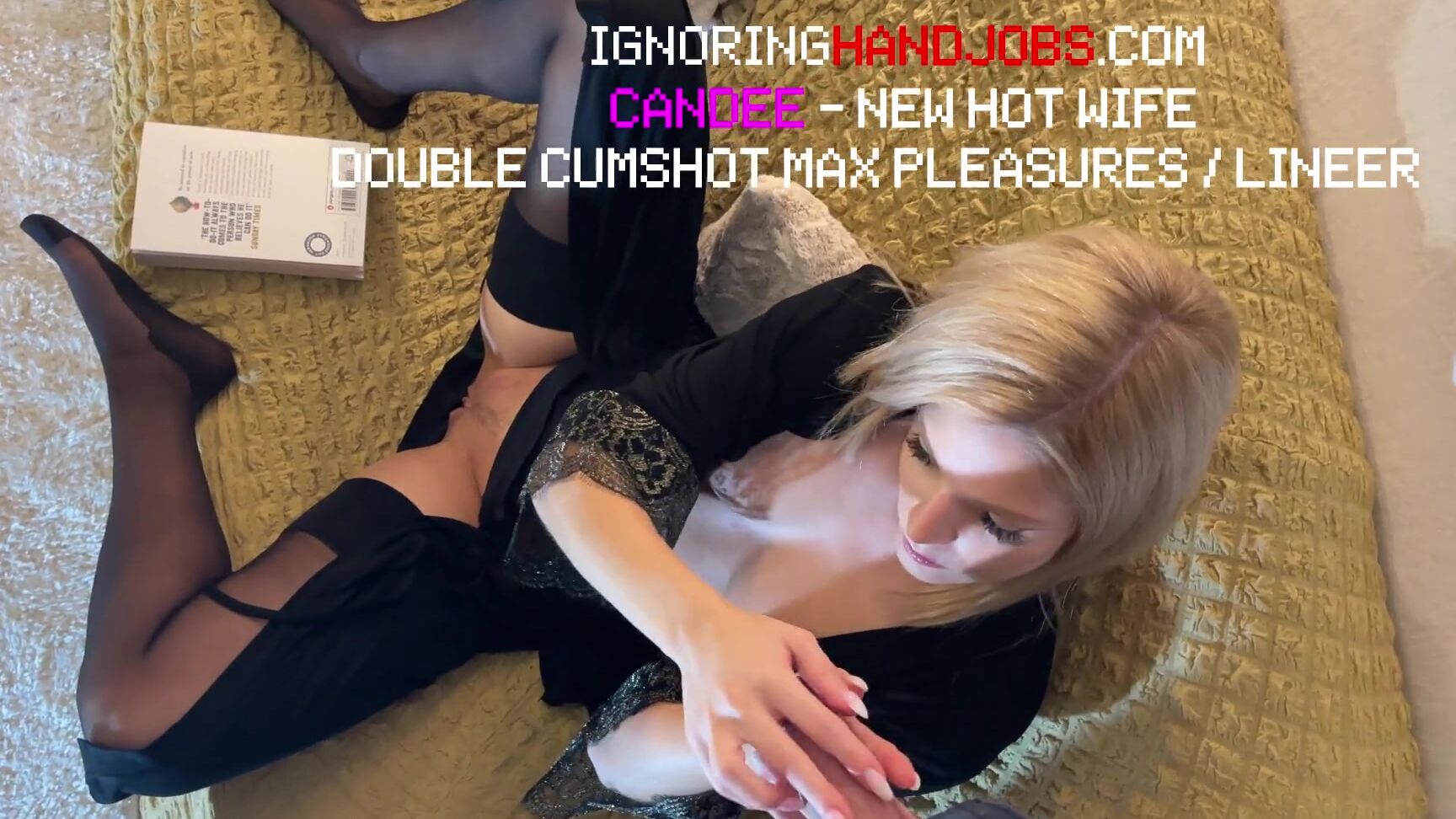 Hot Blonde New Petite Wife Gives An Incredibly Sexy And Teasing Handjob In Black Stockings Nightie Pornhub Com