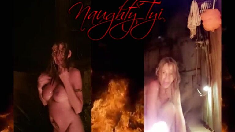 "Stormi Winters" milf, fire play, outdoors, shower scenes, wet look TORCH SHOWER SMASH manyvids