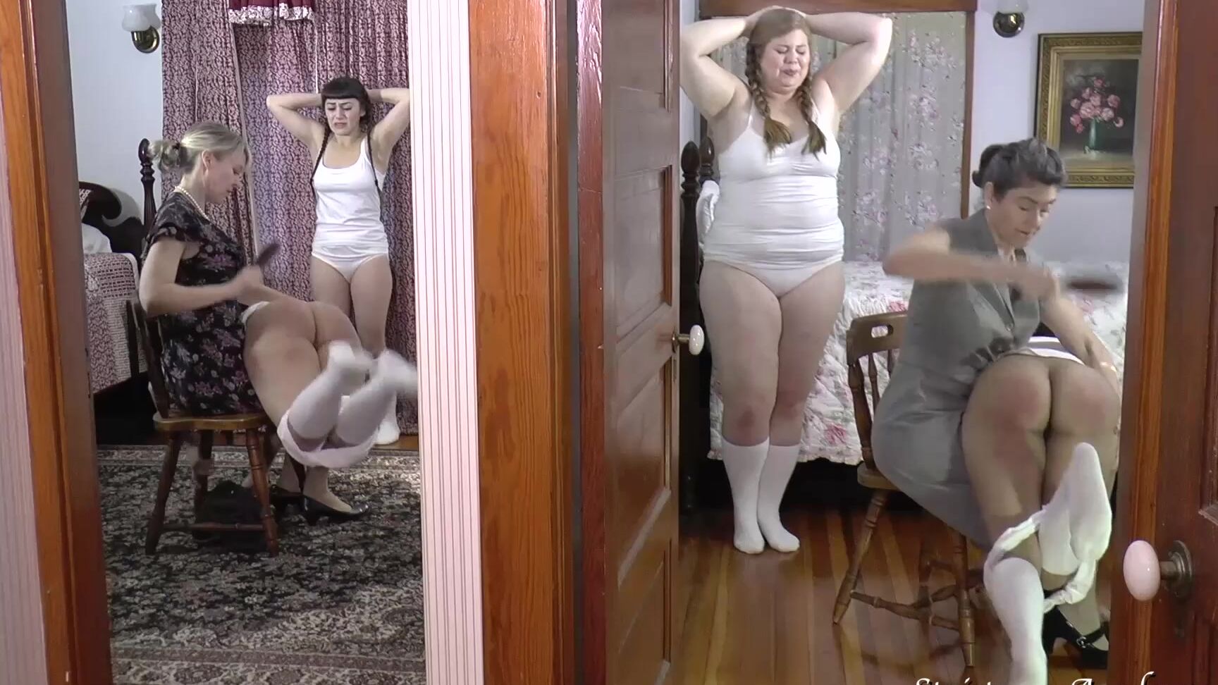 Samantha Baker, Miss Elizabeth, Clare Fonda, Cassidy Lau, Christy Cutie, Elori Stix, Kitty Catherine, Luci Lovett, Mackenzie Reed, Nuna Starks, Rachel Adams, Spanking F F, Strictmoor Academy, Strictmoor Academy Year 3, Standing, Bent Over, OTK (Over 