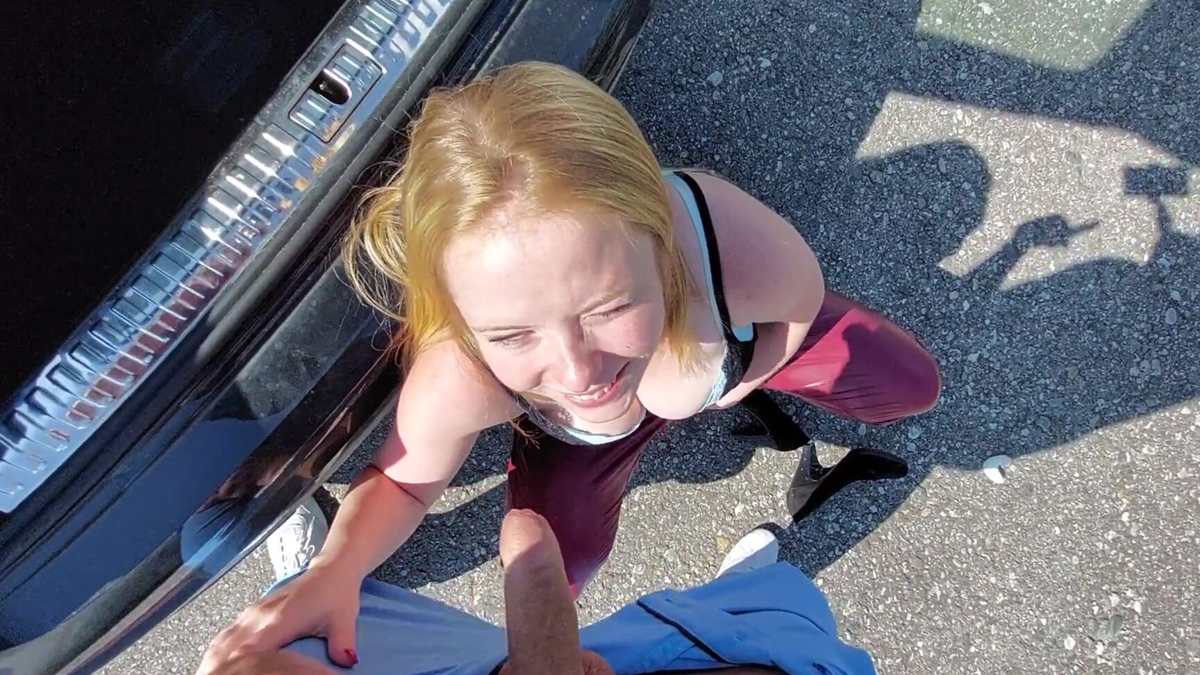 Mia Adler parking lot hobby whore car tensioner caught jerking off and fucked without a condom Pornhub