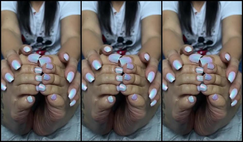 Deedeericanfeet Onlyfans New Pedi Mani Iridescent Unicorn White