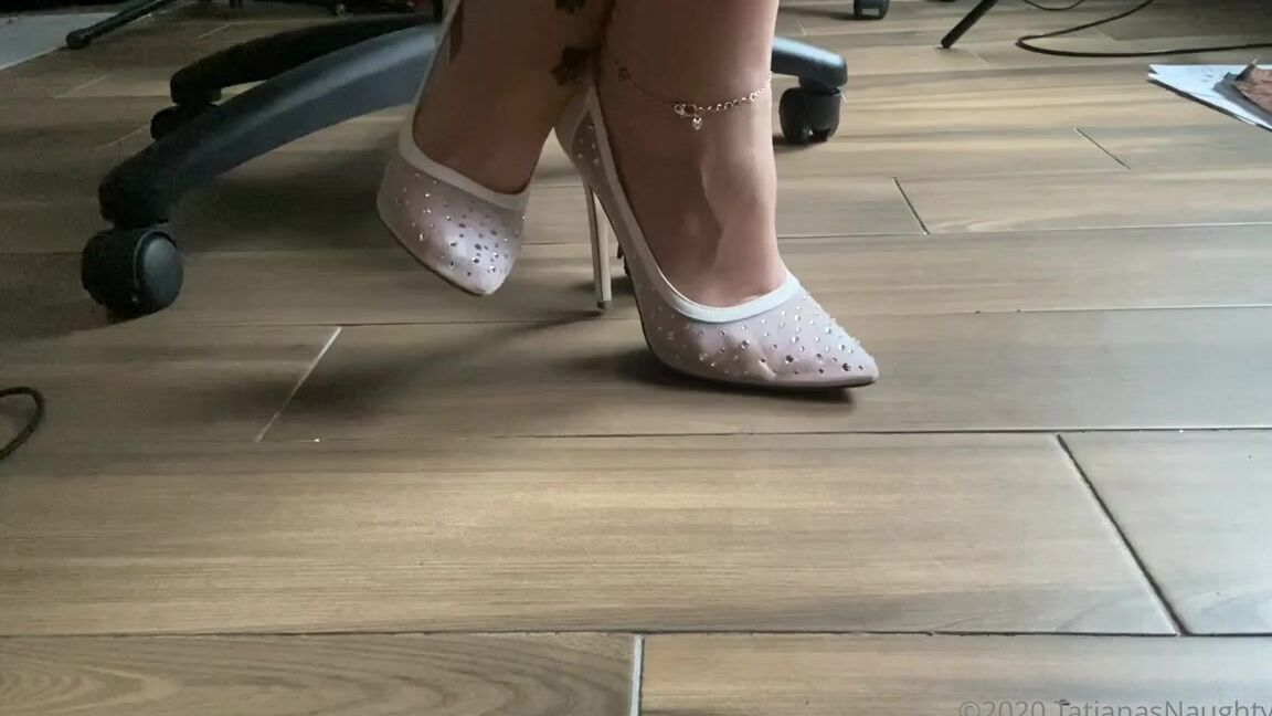 Tatianasnaughtytoes Nicknamed Tatianasnaughtytoes Onlyfans New 20201204 French Pedicure White Heels Working From Home Can Be Fun At Times My High Heel Whit