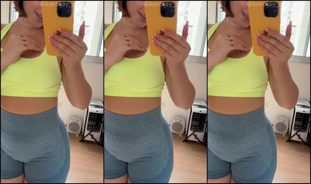 Kerolaychaves 3042061848 10 07 2023 Minha Bucet T O Pequenininha Que Quase N O Marca Na Roupa De Academia