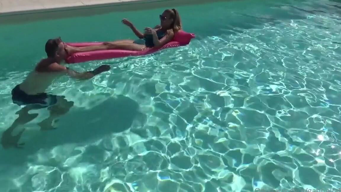 Goddess Gabriella Aka Gabriellafetish Onlyfans Having Fun With My Footslave In The Pool