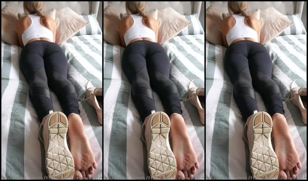 The Legs Next Door Nicknamed The Legs Next Door Onlyfans Watch My Sweaty Trainer Slip Away From My Smooth Stinky Soles And That Looking Soooo Damn Good