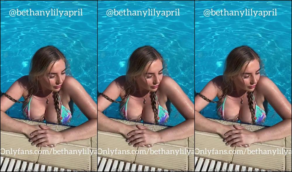 Bethanylilya Bikini Babe Coming Out Of The Pool Playing With My Rubber Ring