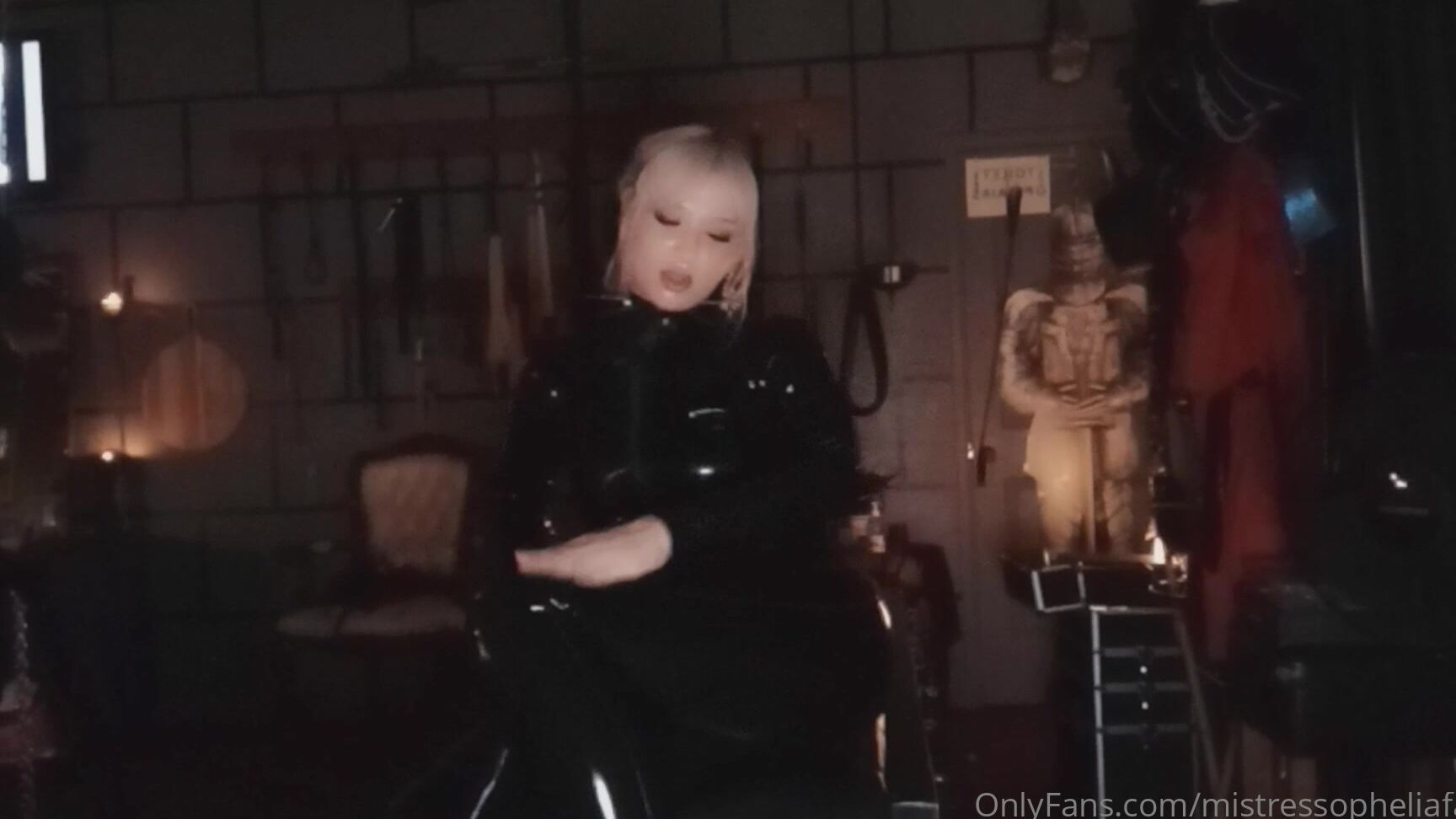Mistressopheliafatale Having My Rubber Shined By The Cute Little Gimp