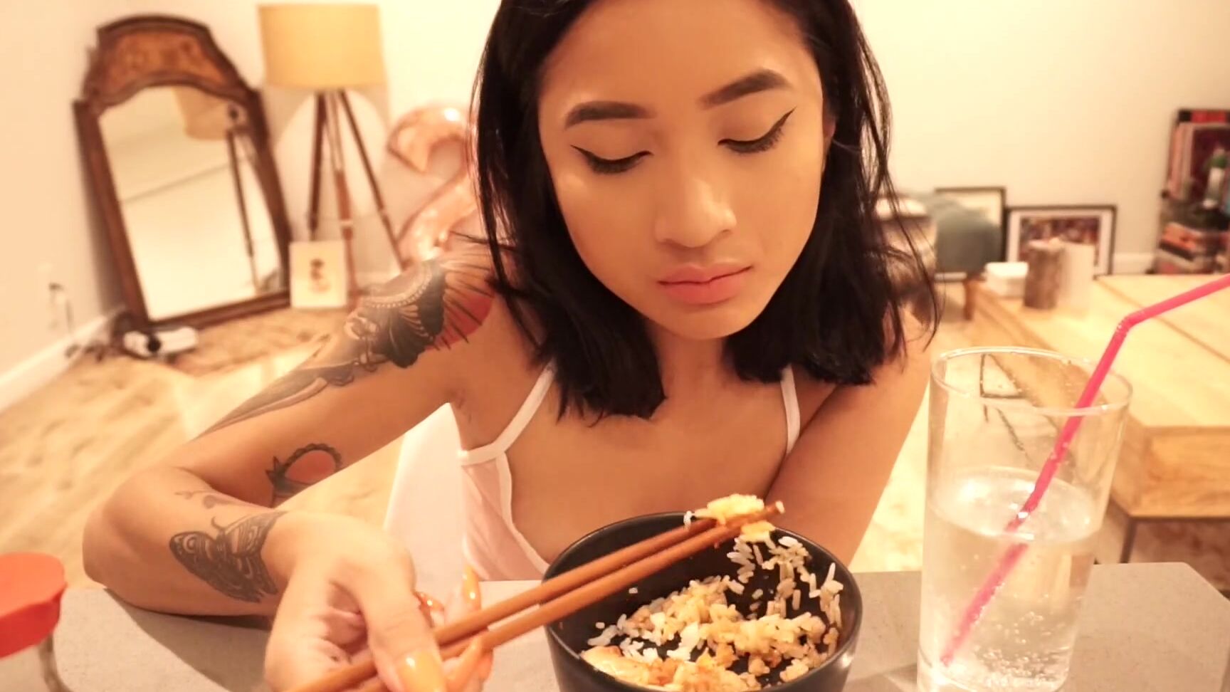 "Avery Black" asian, burping, eating, food, petite Dumplings amp Rice Eating Burping Fetish manyvids