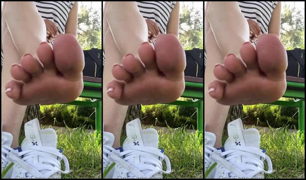 Mistresanna Onlyfans Taking Of My Shoes In The Park So You Can See How Sweaty Are They