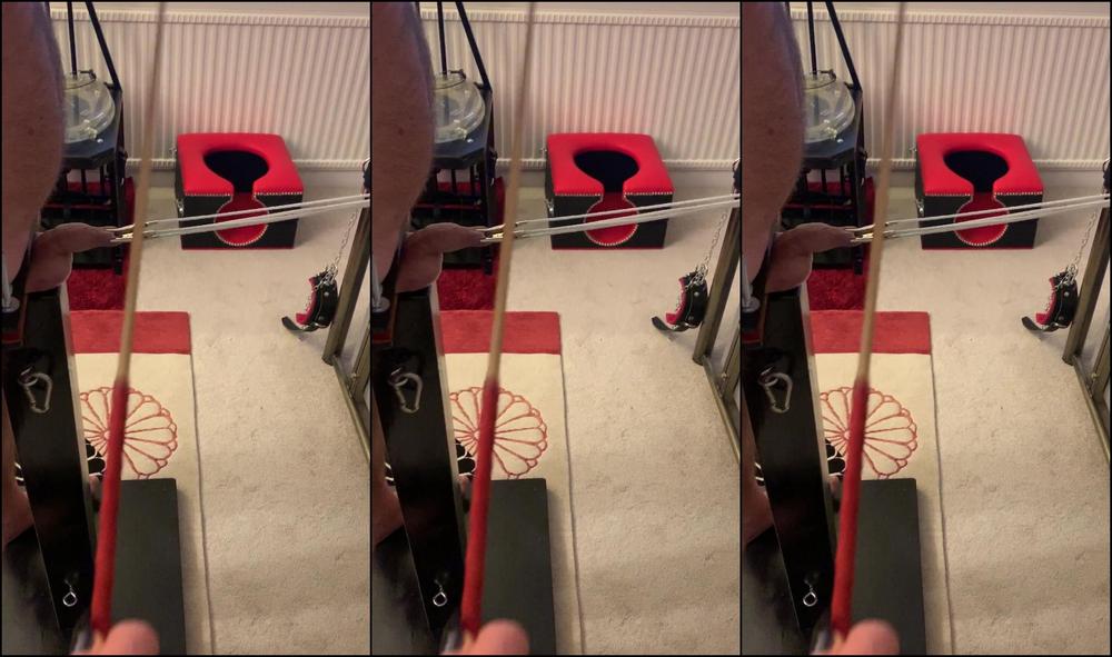 Lady Dark Angel Balls And Cock Trapped Then The Cane Came Down On Them