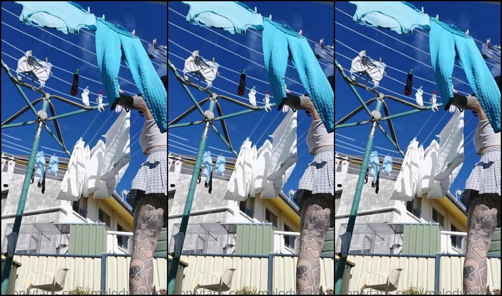 Melodyradford Doing The Washing In Short Skirt No Panties What Did The Neighbours Think Hehe