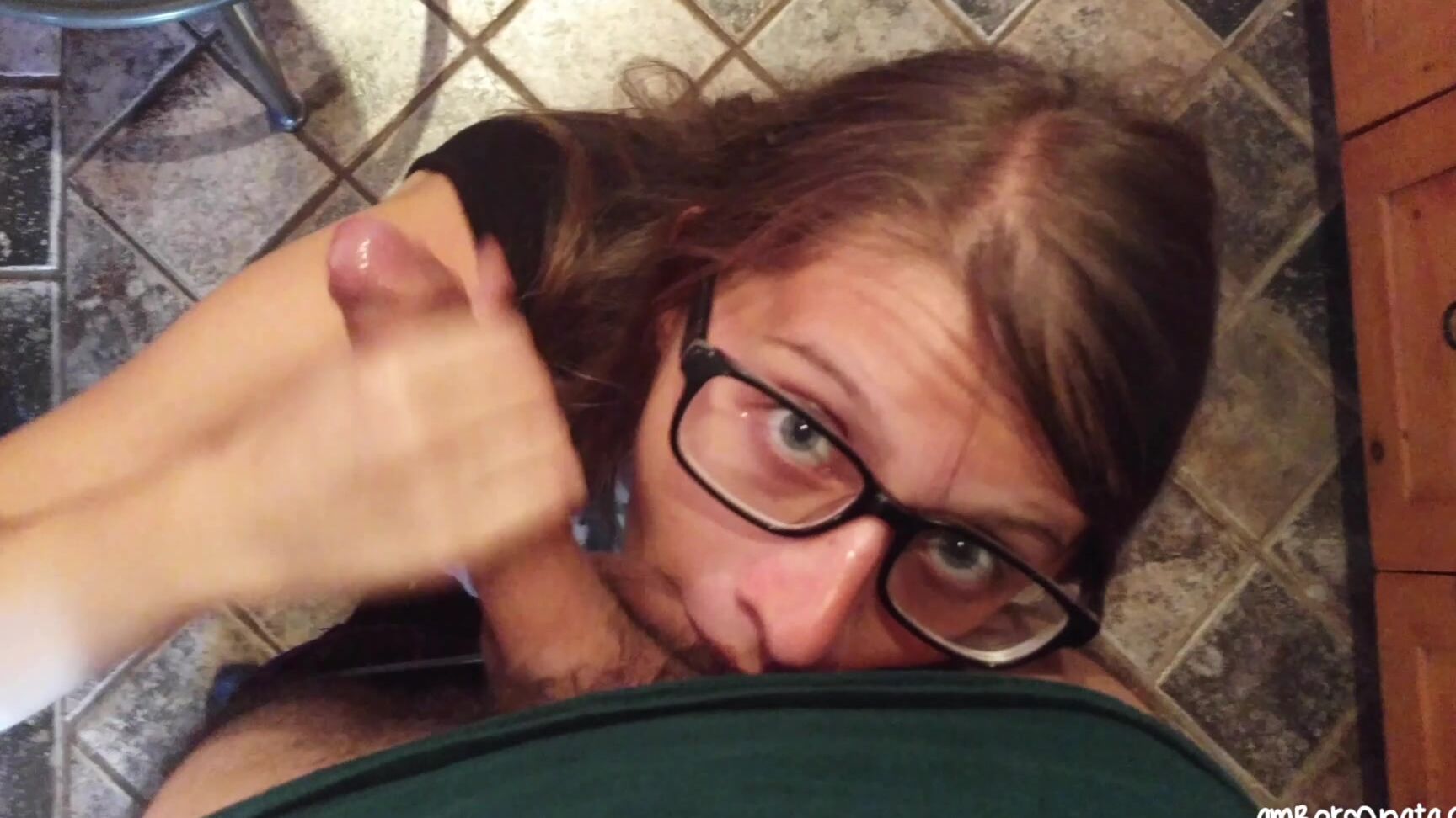 Blowjob, Cum Swallowers, Food, Fucking, Petite amber sonata fucked in kitchen amp swallowed cum ManyVids