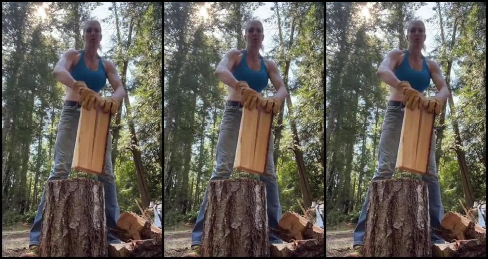 Goddesssevera Onlyfans A Little Compilation Of My Wood Splitting