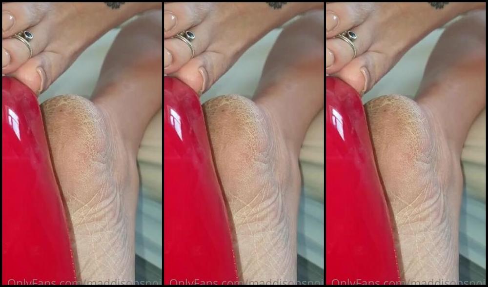 Maddison Spoilt Nicknamed Maddisonspoilt Onlyfans Time To Relax And Get These Shoes Off Been On My Feet All Day What Are You Going To Do To Help