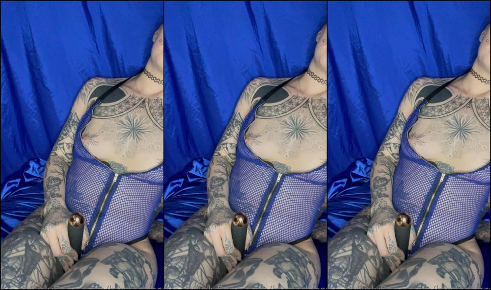 Blazed Brat I Play With Myself In A Sexy Blue Fishnet Outfit