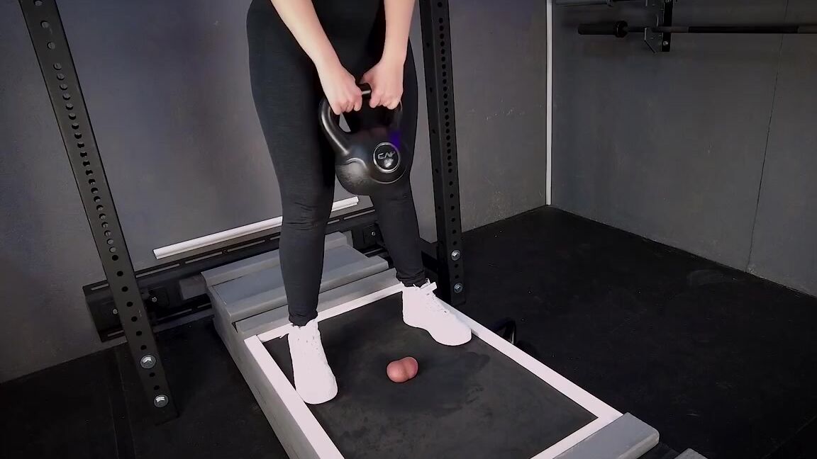 Dominafitness Onlyfans Back In The Ball Coffin To Try Out My Various Kettlebells This Was More Of A Test But It Ended