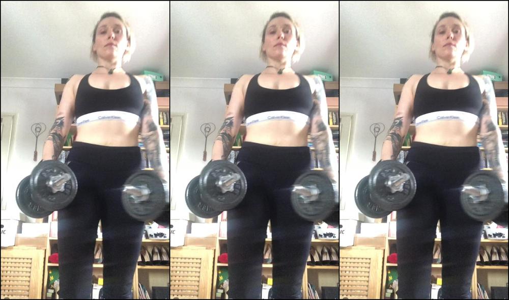 Miss Ruby Marks Fitness Voyeur Straight Legged Cross Leg Deadlifts Front And B