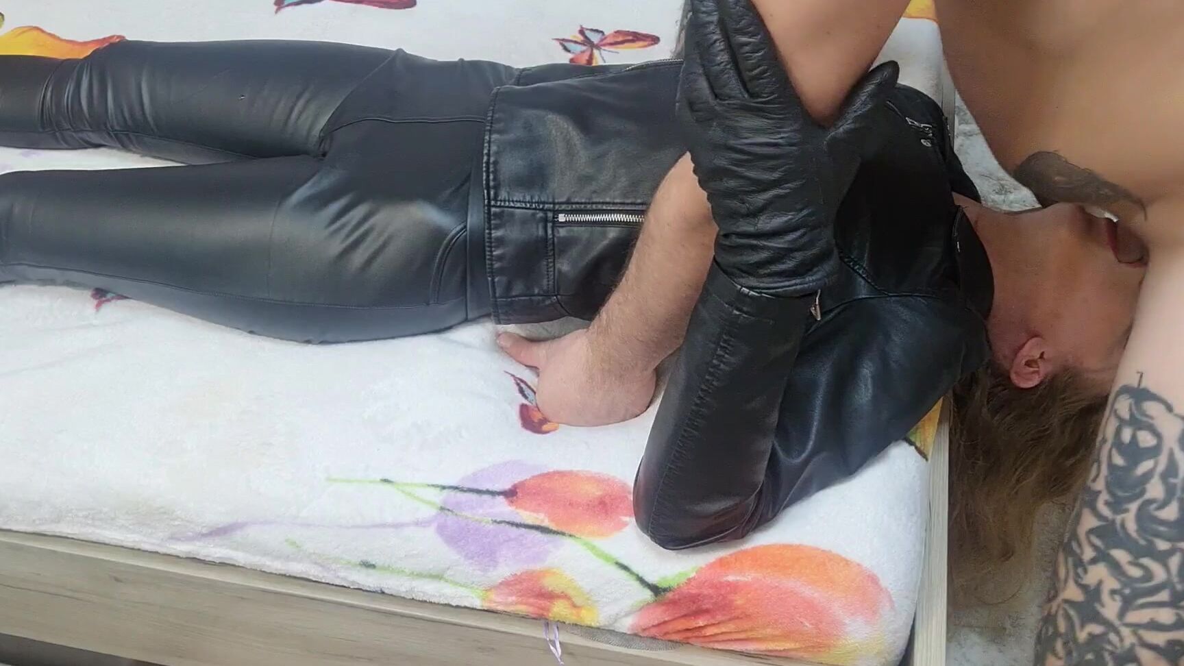 KinkyPornCpl - Leather Fetish Face Fuck Cum In Mouth ManyVids