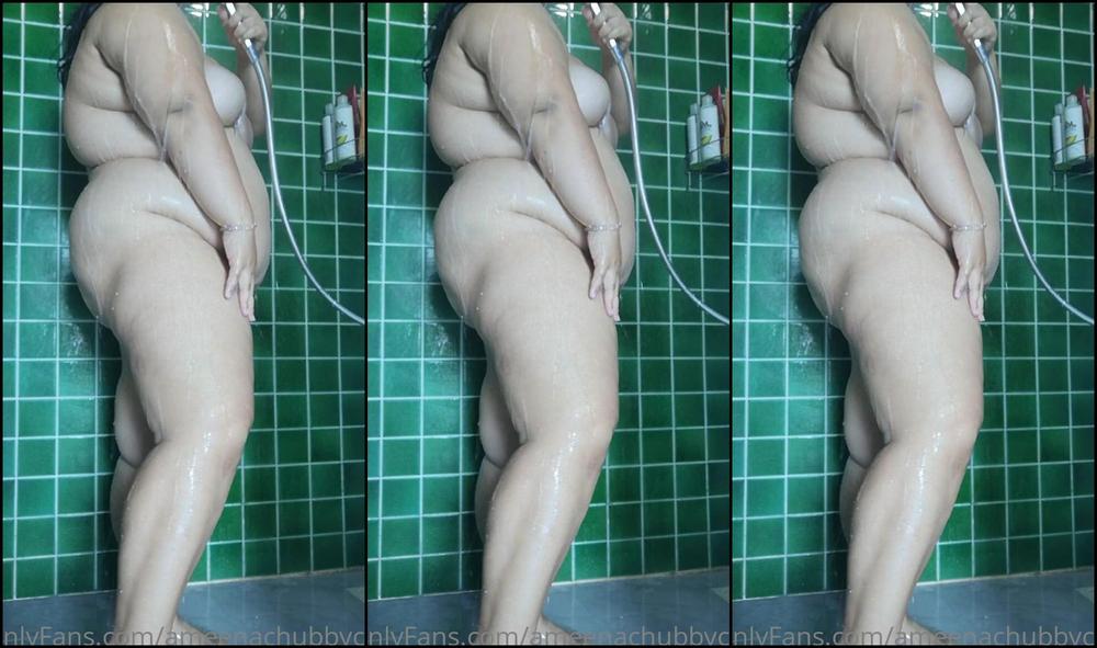 Ameenachubbycutie Exclusive Video Uploaded For Fans Naked Wet Showering