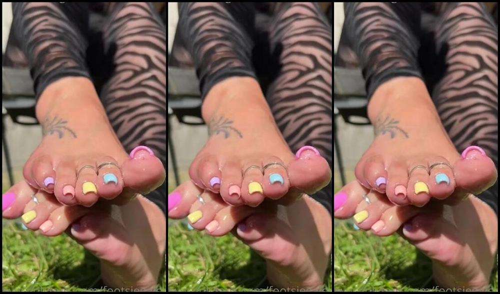 Footsiegalore Onlyfans Drip Drip Dripping In Oil While The Sun Kisses My Toes