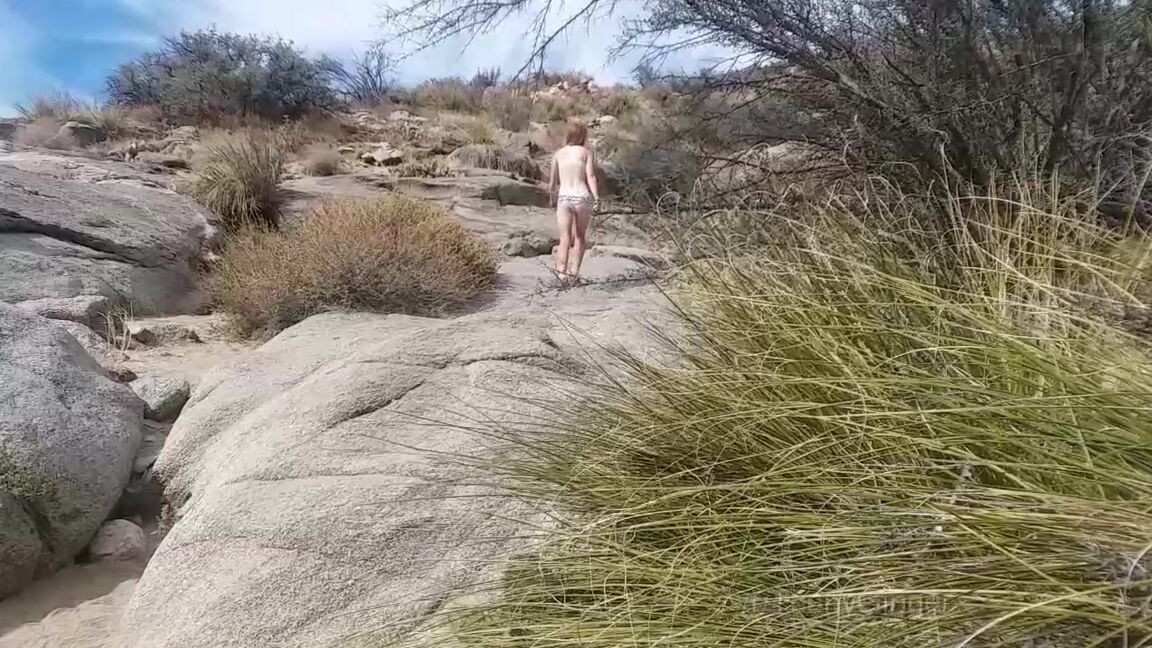 Teenyginger Naked Hiking In The Desert