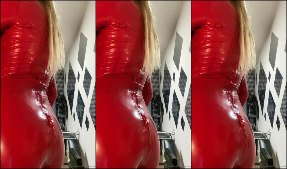 Lady Dark Angel And I M In It Squeezed Into This Red Latex Suit