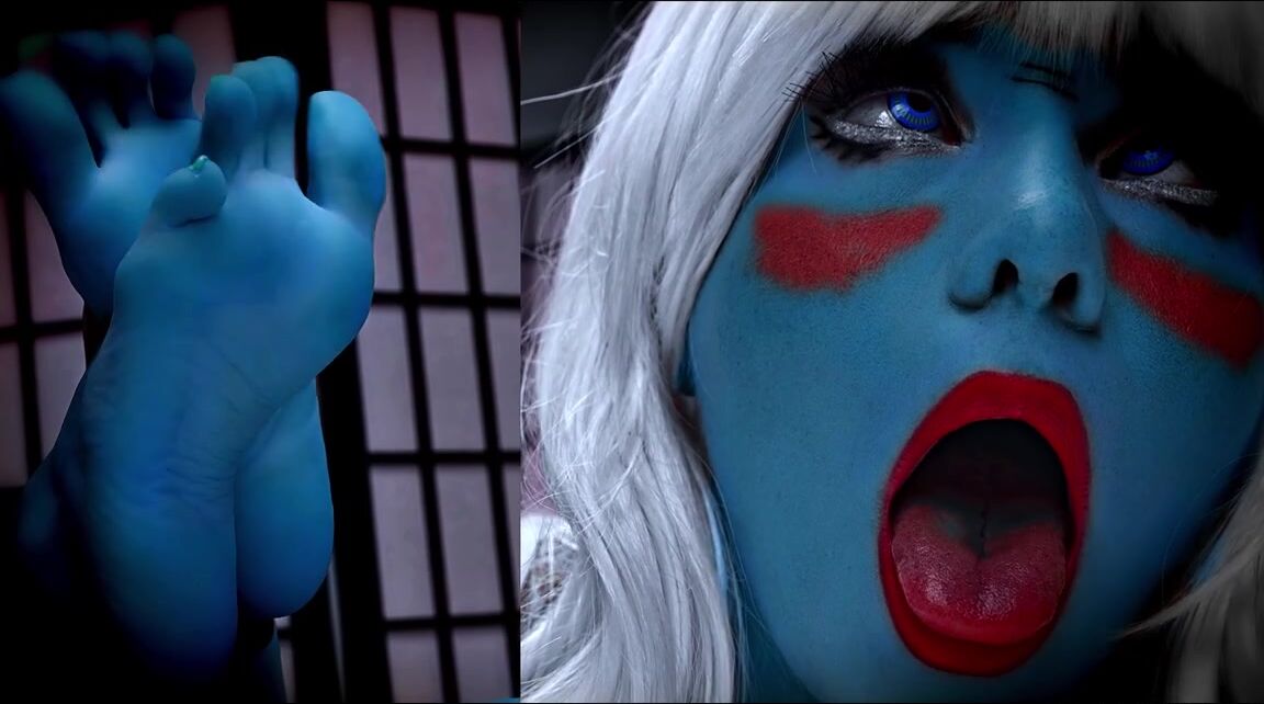 "hentaied" ahegao, aliensandmonsters, cosplay, feetjoi, joi JOI Blue Alien Red Pussy manyvids