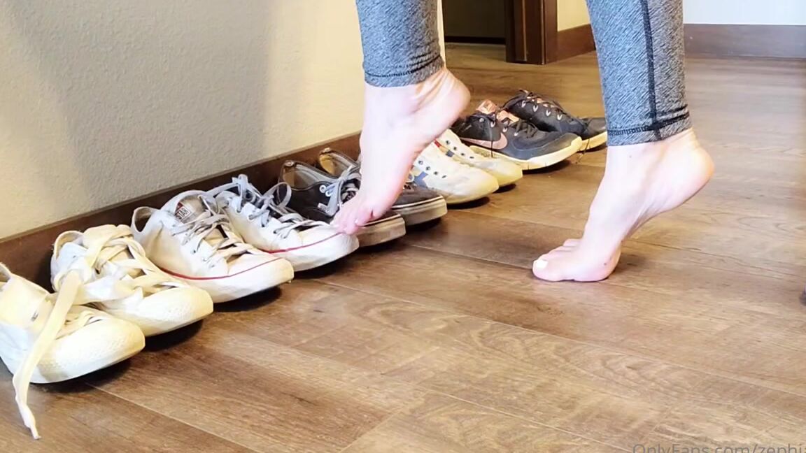 Goddess Zephy Good Sneaker Slave All Lined Up The Way I Like Them But Which Pair Will Be Onp