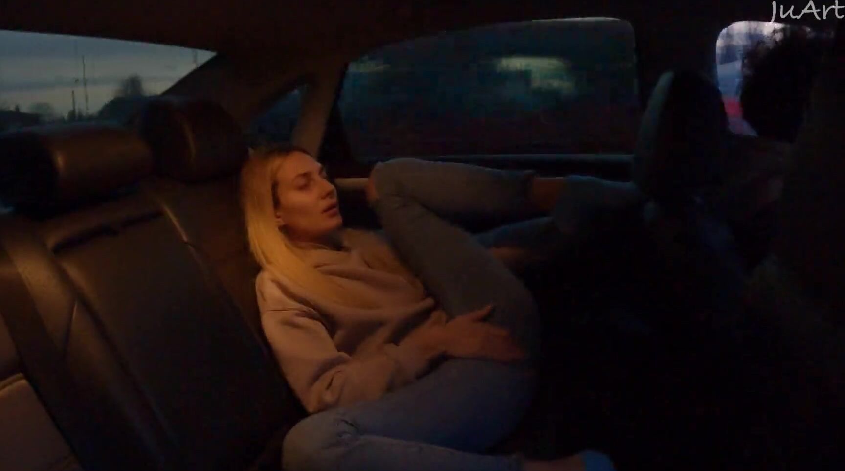 Juarty Playing with my pussy and Lush in the back seat of the car - Juarty Pornhub