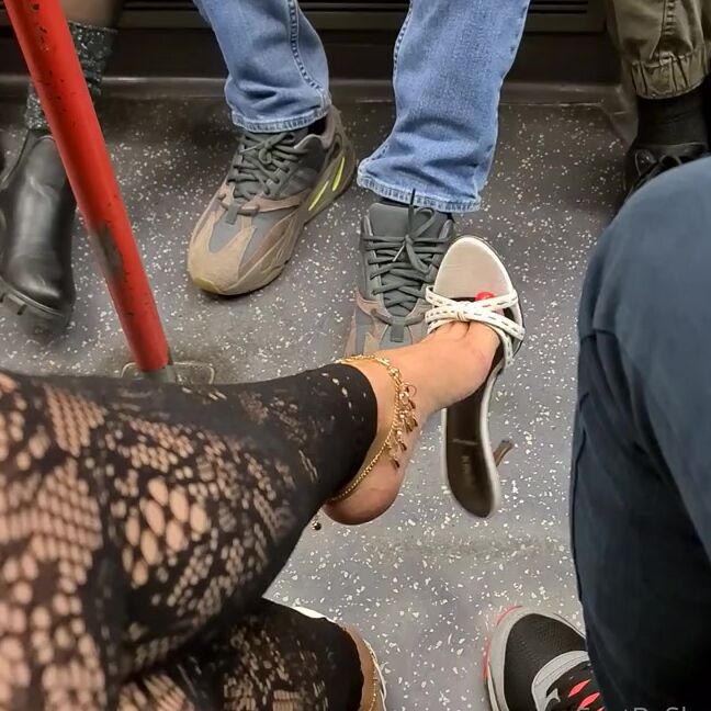Feetbysherri Onlyfans Dangling And Teasing On The London Underground