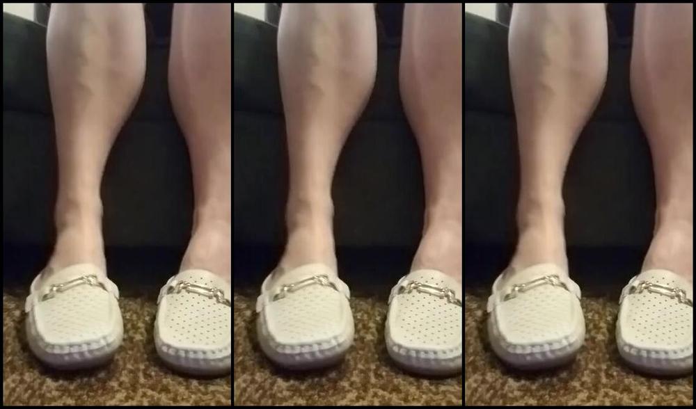 Premiumbrandy Onlyfans White Mules Shoe Play This Is One Of My First Shoe Plays I Dangle And Smack Them To My Feet