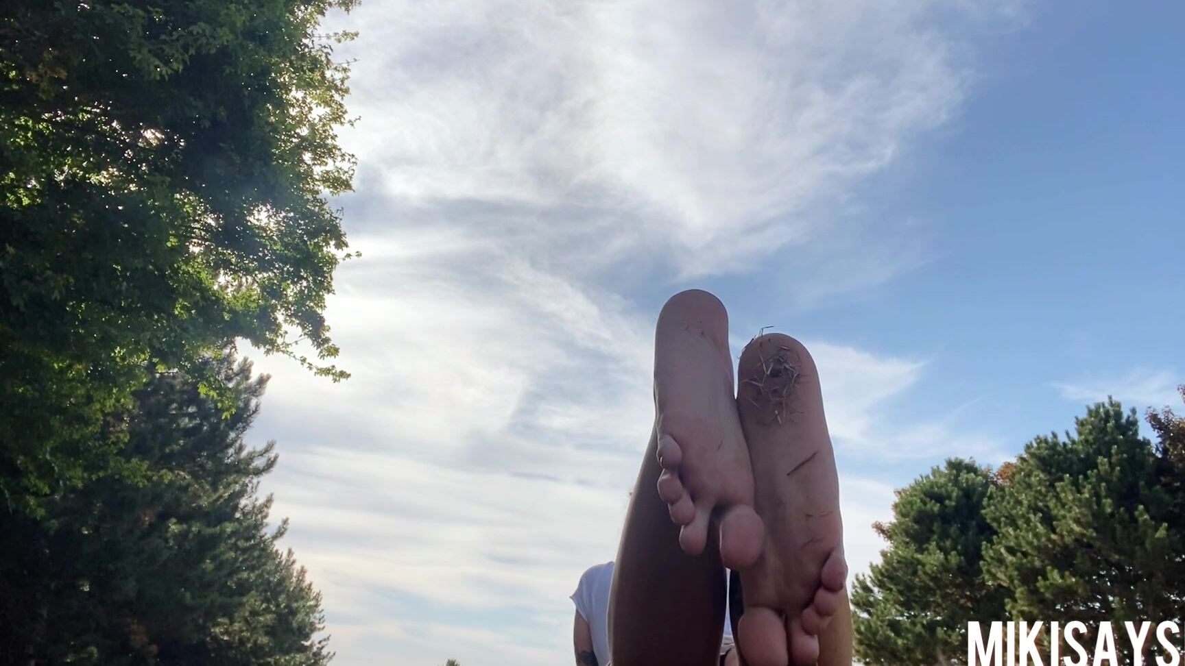 feet, barefoot, foot fetish, outdoors, socks, sfw white socks and bare feet outdoors Manyvids