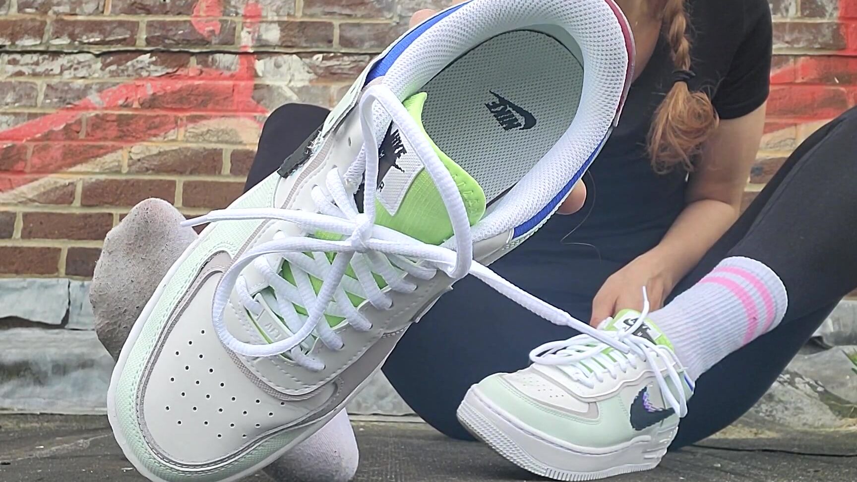 "Goddess Vanessa" shoe & boot worship, shoe fetish, sneaker fetish, sock smelling, socks Nike AF1 SEd Worship amp Sniff manyvids