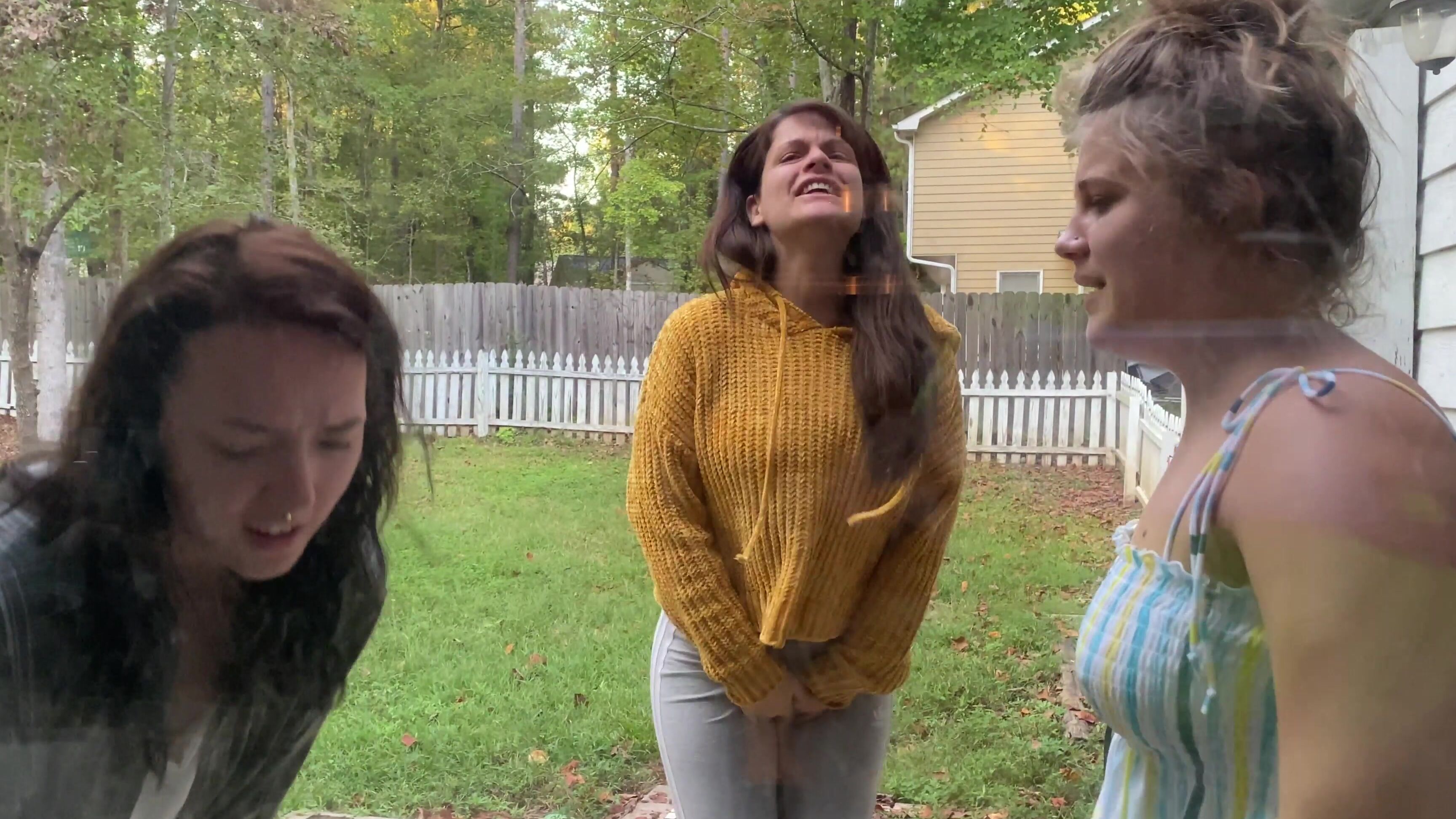 Desperation, Female Desperation, Jeans/Pants Wetting, Pee, Public Outdoor dahliaisdopey locked out 3 girl pee desperation video ManyVids