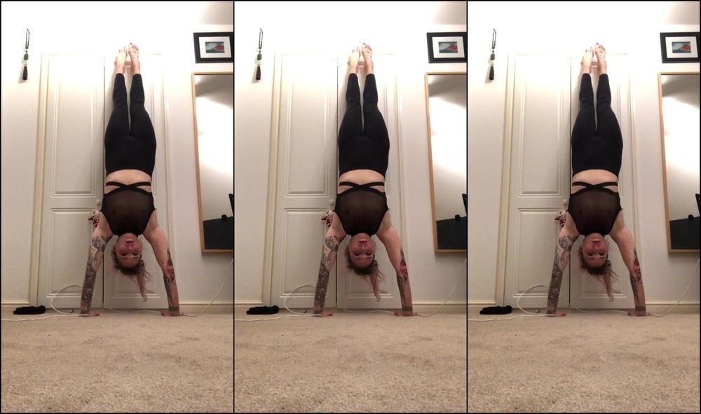 Miss Ruby Marks Fitness Voyeur Handstand Press Ups Set Of In Full Black Lyc