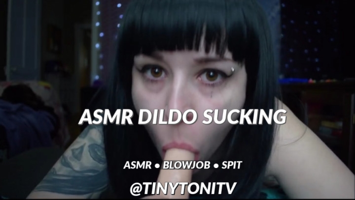 Swallowing / Drooling, Tongue Fetish, Dildo Sucking tinytonitv asmr dildo sucking