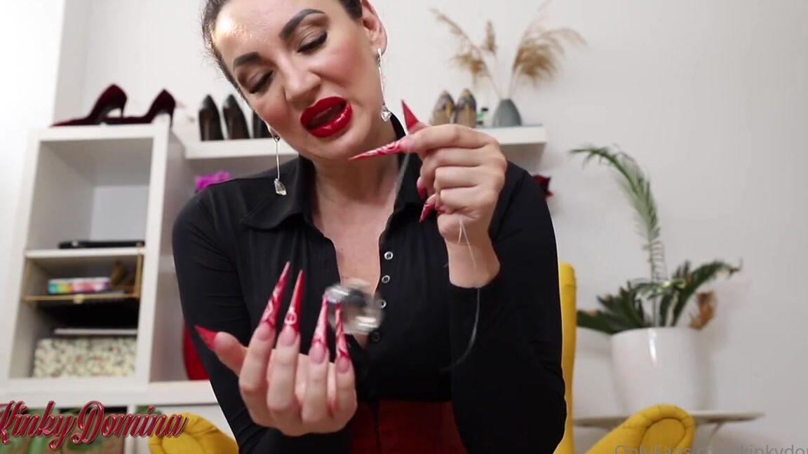 Kinkydomina Onlyfans White Long Nails Goddess Crystal Pendant Joi Right Now I Want You To Focus On My Beautiful Sharp