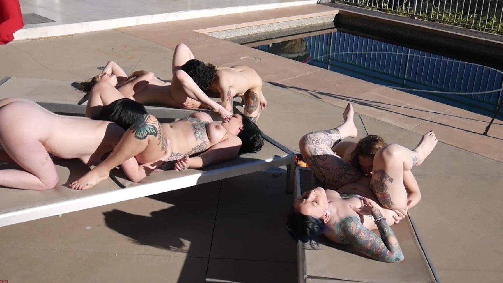 Ass Eating, Group Sex, Oil, Orgy, Scissoring alexaaddams poolside scissoring orgy ManyVids