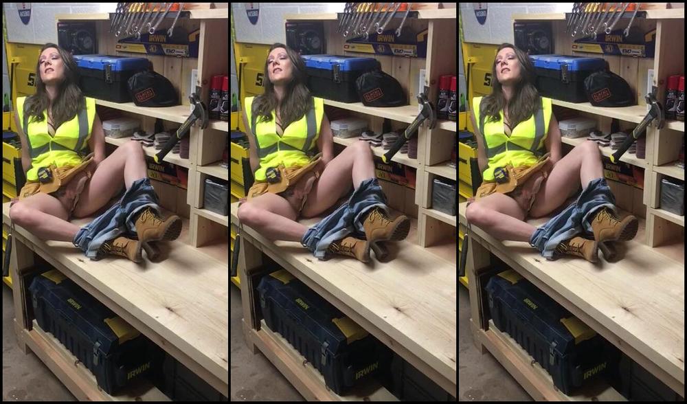 "SuzieLove212" boots, construction worker, long hair, milf, pussy play Jerking Off in the Garage manyvids