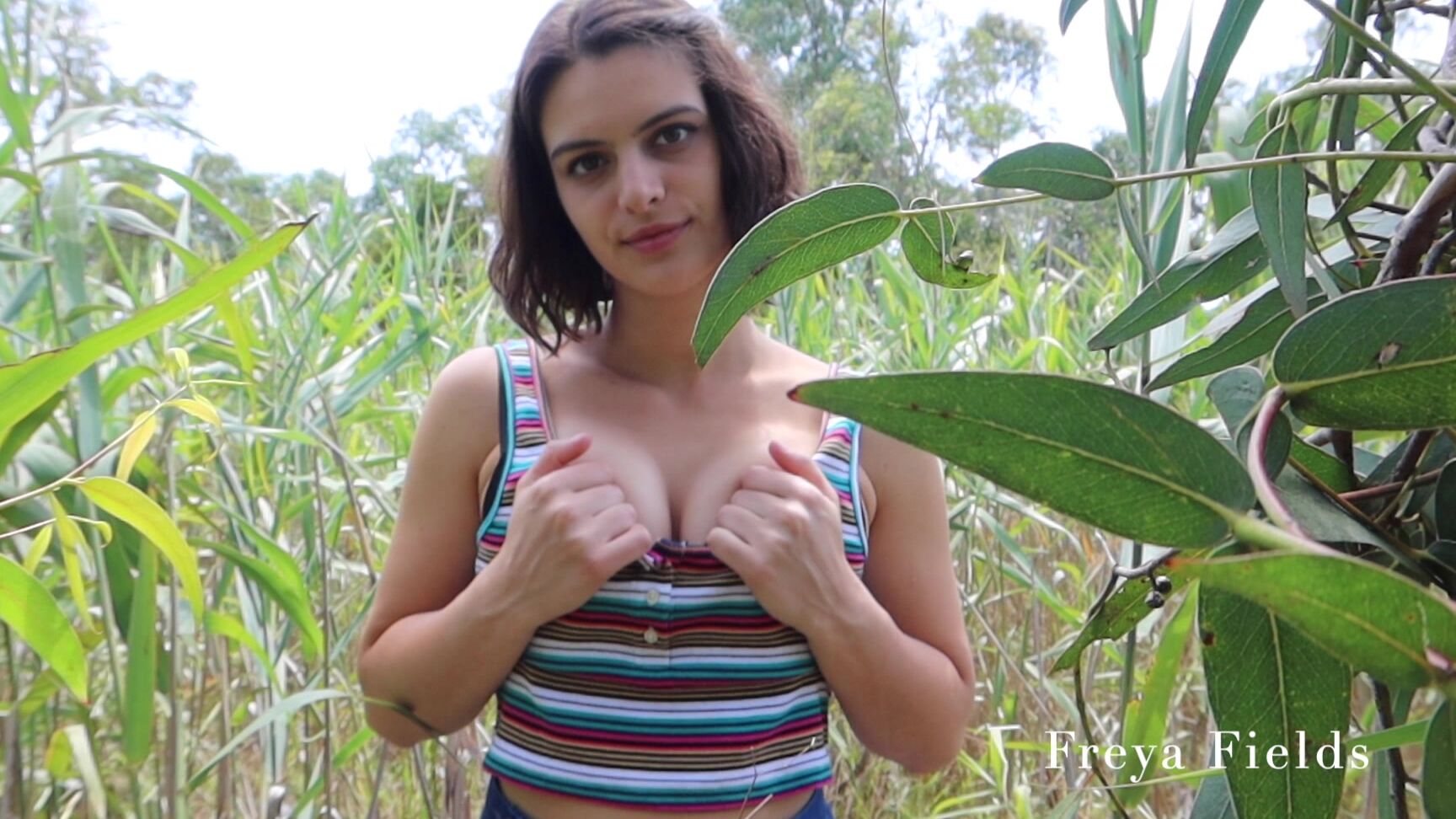 Freya Fields Flashing My Boobs Outside